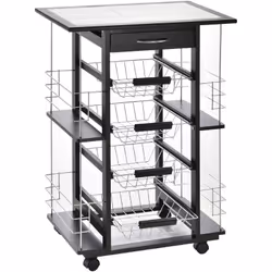 Cette superbe desserte de service multi-rangements sur roulettes vous facilitera grandement la vie ! Équipé de 4 paniers, d'u ...
