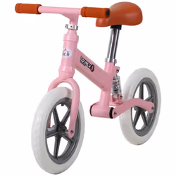 Draisienne enfant roues 12 suspension selle hauteur réglable acier rose