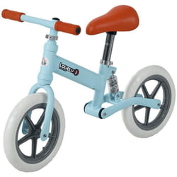 Draisienne enfant roues 12 suspension selle hauteur réglable acier bleu ciel