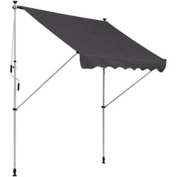 Store banne manuel rétractable 2L x 1,5l x 1,7-2,8H m inclinaison réglable installation rapide métal alu polyester gris