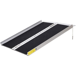 Homcom - Rampe de fauteuil roulant rampe de chargement rampe d'accès antidérapante pliable avec bordures de sécurité max. 270 Kg dim. 93L x 76l x 5H