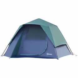 Tente pop up montage instantané - tente de camping familiale 3 pers. - grande porte, 3 fenêtres - dim. 2,5L x 1,94l x 1,6H m ...