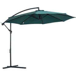 Parasol déporté octogonal inclinable manivelle pied acier ø 3 x 2,5H m vert
