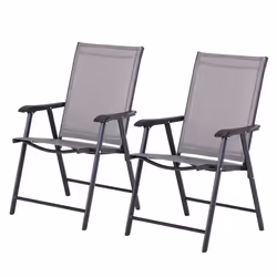 Outsunny - chaise pliante - Métal - 58x64x94cm - Gris