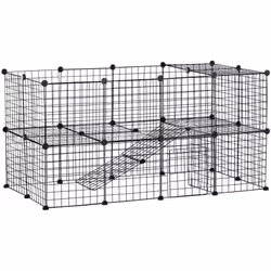 Description générale Cette cage pour animaux domestiques est l'accessoire idéal pour permettre à vos petits compagnons de s'a ...