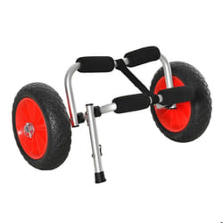 Chariot sit on top kayak chariot de transport pliable pour bateaux canoë ou kayak charge max. 60 Kg alu. mousse antidérapante
