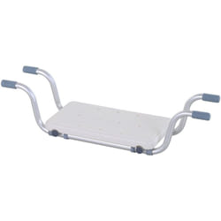 Siège de baignoire - siège de bain suspendu réglable - tabouret de salle de bain - dim. 71-81L x 22l x 18H cm - alu. hdpe blanc