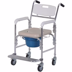 Description générale Chaise percée à roulettes idéale pour les personnes âgées ou handicapées, ce siège de transport facilite ...