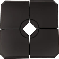 Pied de parasol lot de 4 dalles pour parasol à lester dim. tot. 100L x 100l x 9,5H cm hdpe noir