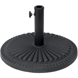 Pied de parasol base de lestage parasol rond ciment hdpe motif rosace ø 49 cm poids net 15 Kg noir