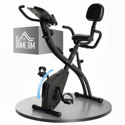 Vélo dappartement - HOMCOM - pliable 4-en-1 magnétique cordes résistance sport maison LCD - acier - noir