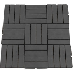 Outsunny - Caillebotis - dalles terrasse - lot de 9 - emboîtables, installation très simple - petits carreaux composite plastique imitation bois noir