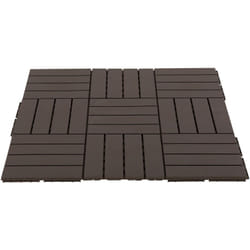 Caillebotis - dalles terrasse - lot de 9 - emboîtables, installation très simple - petits carreaux composite plastique imitation bois chocolat