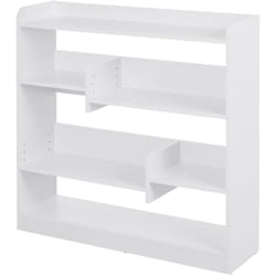 Homcom - Bibliothèque étagère meuble de rangement dim. 90L x 24l x 91H cm 4 niveaux 3 panneaux arrières panneaux de particules blanc