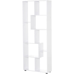 Homcom - Bibliothèque étagère zig zag design contemporain 70L x 24l x 178H cm panneaux particules blanc
