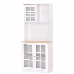 Cette jolie armoire de cuisine vitrine 3 portes en verre bicolore ajoutera une touche de modernité et d'élégance supplémentai ...