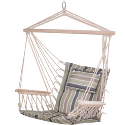 Outsunny - Chaise suspendue hamac de voyage respirant portable dim. 100L x 49l x 106H cm coton macramé polyester multicolore rayé
