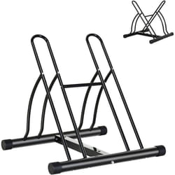 Homcom - Râtelier 2 vélos modulable dim. 54L x 60l x 57H cm acier époxy noir
