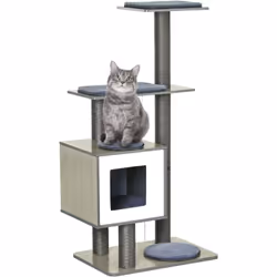 Description générale Ce magnifique arbre à chats au design contemporain et élégant est multi-équipé avec des griffoirs, gratt ...