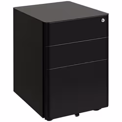 Caisson de bureau rangement bureau sur roulettes 3 tiroirs coulissants verrouillables trieur à dossiers dim. 39L x 48I x 59H  ...
