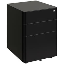 Caisson de bureau rangement bureau sur roulettes 3 tiroirs coulissants verrouillables trieur à dossiers dim. 39L x 48I x 59H cm