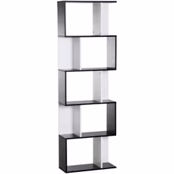 Description générale Cette bibliothèque étagère au design contemporain en S bicolore s'intègre harmonieusement dans votre sal ...