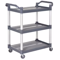 Chariot de service desserte de cuisine à roulettes 3 étagères dim. 88L x 44l x 93H cm alu. polypropylène gris 88x44x93cm Gris