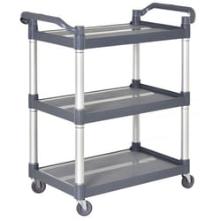 Chariot de service desserte de cuisine à roulettes 3 étagères dim. 88L x 44l x 93H cm alu. polypropylène gris 88x44x93cm Gris