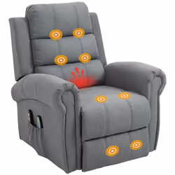 HOMCOM - fauteuil releveur - Lin - 90x91x106cm - Gris
