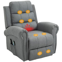 HOMCOM - fauteuil releveur - Lin - 90x91x106cm - Gris