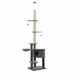 PawHut - arbre à chat - Bois - 55x45x260cm - Gris