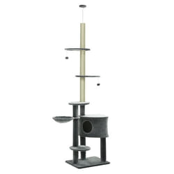 PawHut - arbre à chat - Bois - 55x45x260cm - Gris