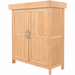 Description générale Cette superbe armoire de jardin compacte avec double porte, étagère et toit relevable vous deviendra vit ...