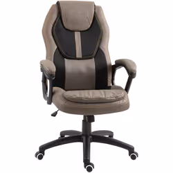 Caractéristiques : - Fauteuil de bureau manager massant, relaxant coloris gris brun avec surpiqûres orange - Total de 6 point ...