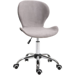 Homcom - Chaise de bureau design contemporain hauteur réglable pivotant 360° piètement chromé velours gris