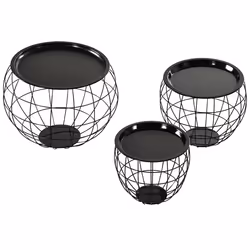 HOMCOM - table dappoint - Métal - 51x51x38cm - Noir