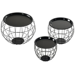 HOMCOM - table dappoint - Métal - 51x51x38cm - Noir