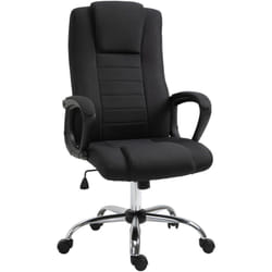Homcom - Fauteuil de bureau à roulettes chaise manager ergonomique pivotante hauteur réglable lin noir