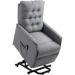 Fauteuil de relaxation électrique fauteuil releveur inclinable avec repose-pied ajustable lin gris