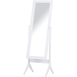 Homcom - Miroir à pied inclinaison réglable dim. 47L x 46l x 148H cm mdf blanc