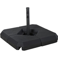 Base de Parasol Pied de Parasol 4 Plaques Durable Acier hdpe 80 x 80 x 50 cm Noir