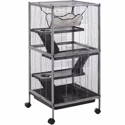 Description générale La cage pour petits animaux est parfaite pour accueillir une variété de petits compagnons. Avec ses 4 ro ...