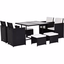Description générale Ce superbe salon de jardin encastrable pour 8 personnes est composé d'une table avec plateau en verre tr ...