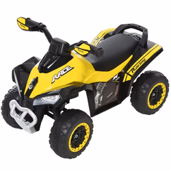 Porteur enfants quad 18-36 mois dim. 67L x 38l x 44H cm effets lumineux et sonores jaune noir