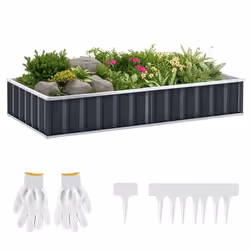 Outsunny - Jardinière - Acier - 174x90x30cm - Gris