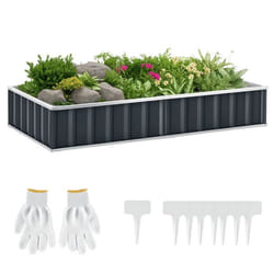 Outsunny - Jardinière - Acier - 174x90x30cm - Gris