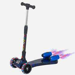 Trottinette pliable 3 roues pour enfant roues lumineuses pulvérisation arrière deau fonction musicale bleu dim. 61L x 26l x 63-81H