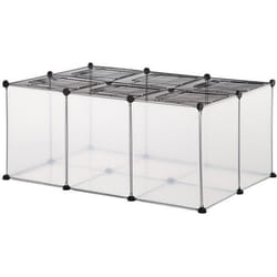 PawHut Enclos pour petits animaux clôture pour animaux domestiques parc pour chiot rongeur DIY avec portes 16 panneaux