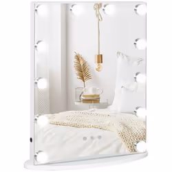 Miroir maquillage Hollywood lumineux LED intensité réglable pour coiffeuse dim. 41L x 13P x 51H