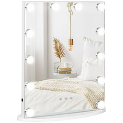 Miroir maquillage Hollywood lumineux LED intensité réglable pour coiffeuse dim. 41L x 13P x 51H